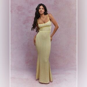Missguided Light Yellow Maxi Dress
